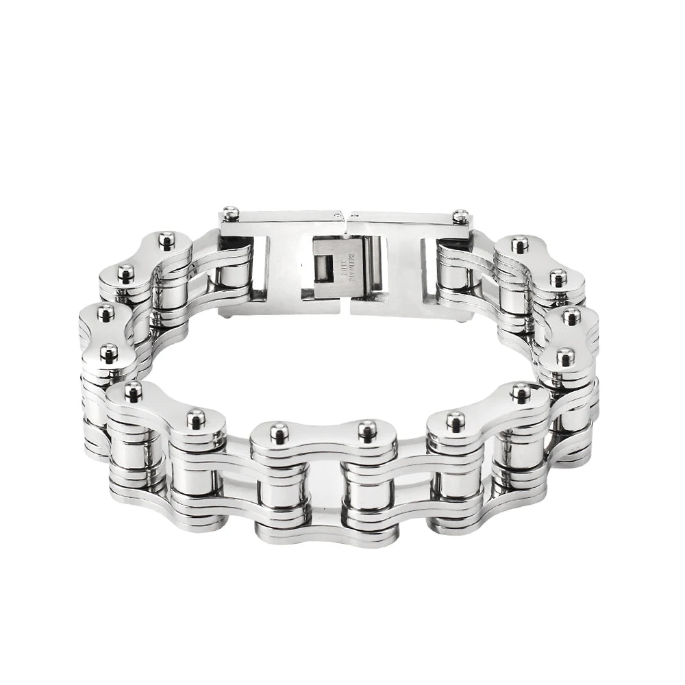 Motorcycle Chain Bracelet – Stainless Steel Biker Style (Multiple Styles)