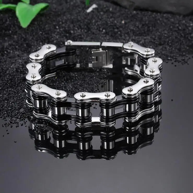 Motorcycle Chain Bracelet – Stainless Steel Biker Style (Multiple Styles)
