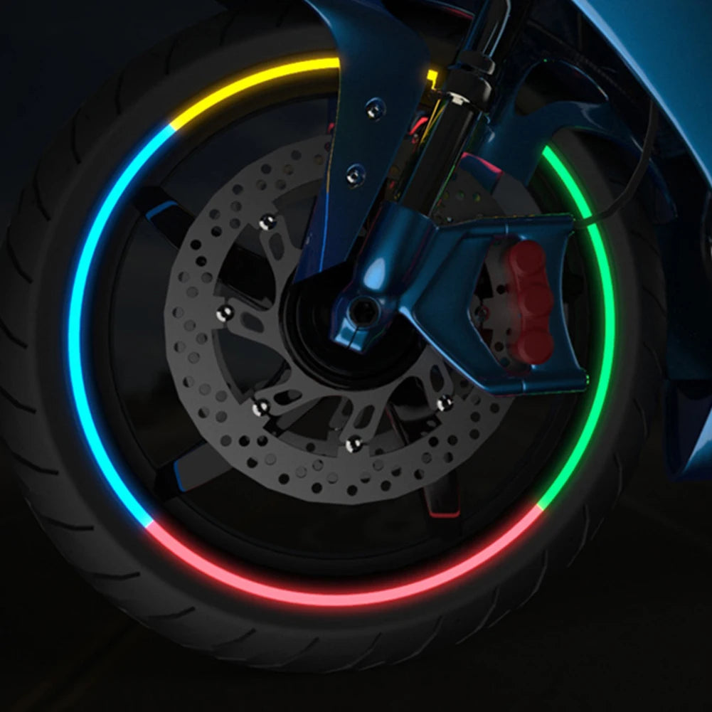 Motorcycle Reflective Rim Stickers – 16pcs Set, Waterproof & Durable