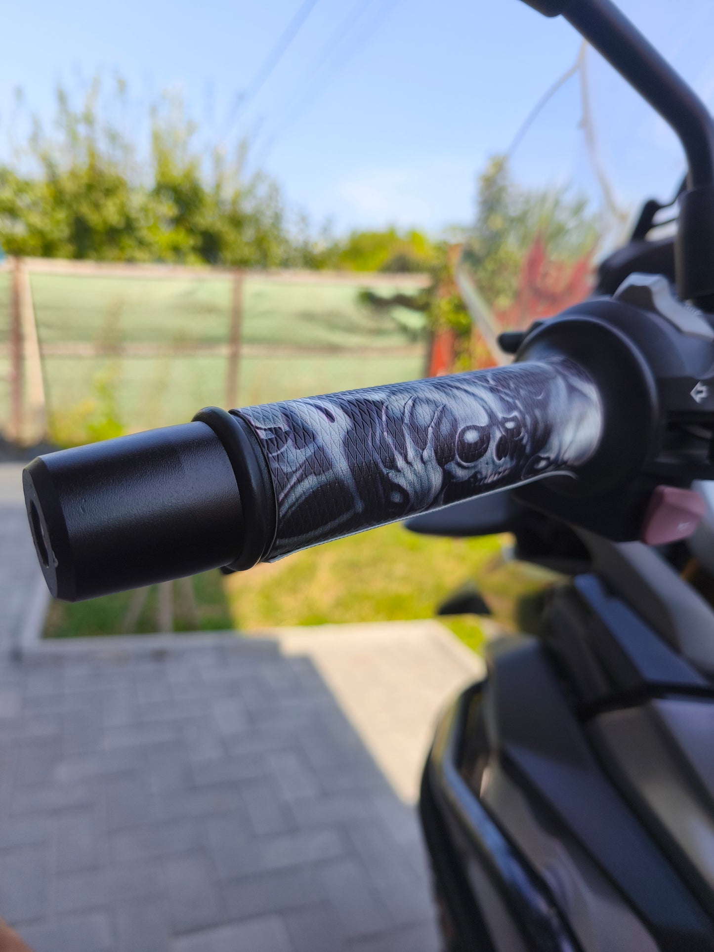 Motorcycle Handlebar Skull Grip Stickers- Waterproof |Anti Slip
