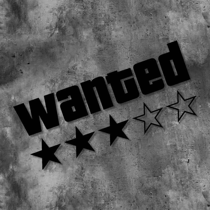 Motorcycle Sticker "WANTED" ★★★★★ Grand Theft Auto (GTA)