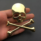 3D Skull and Crossbones Motorcycle Sticker