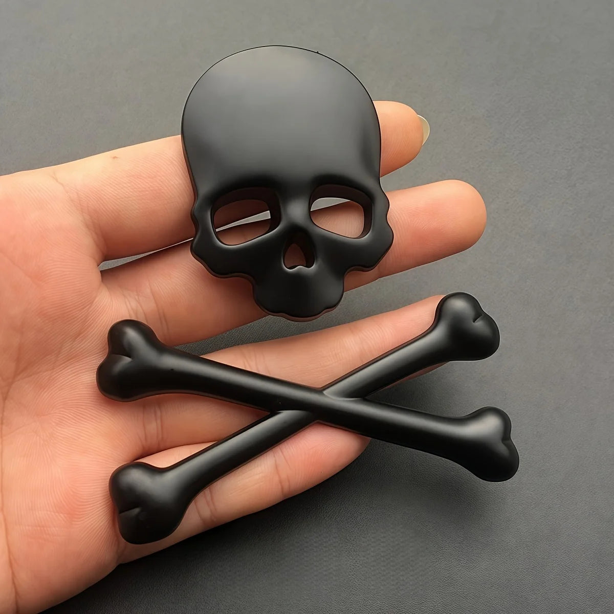 3D Skull and Crossbones Motorcycle Sticker