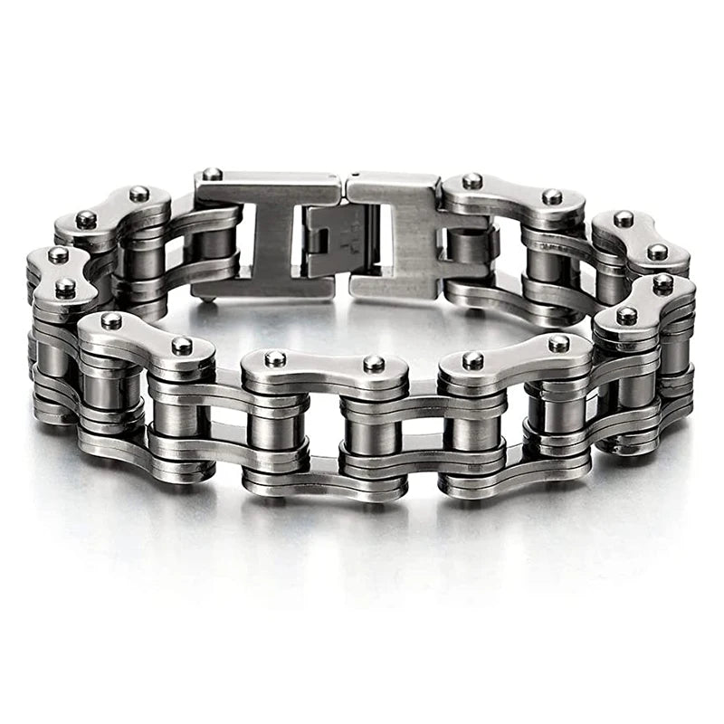 Motorcycle Chain Bracelet – Stainless Steel Biker Style (Multiple Styles)