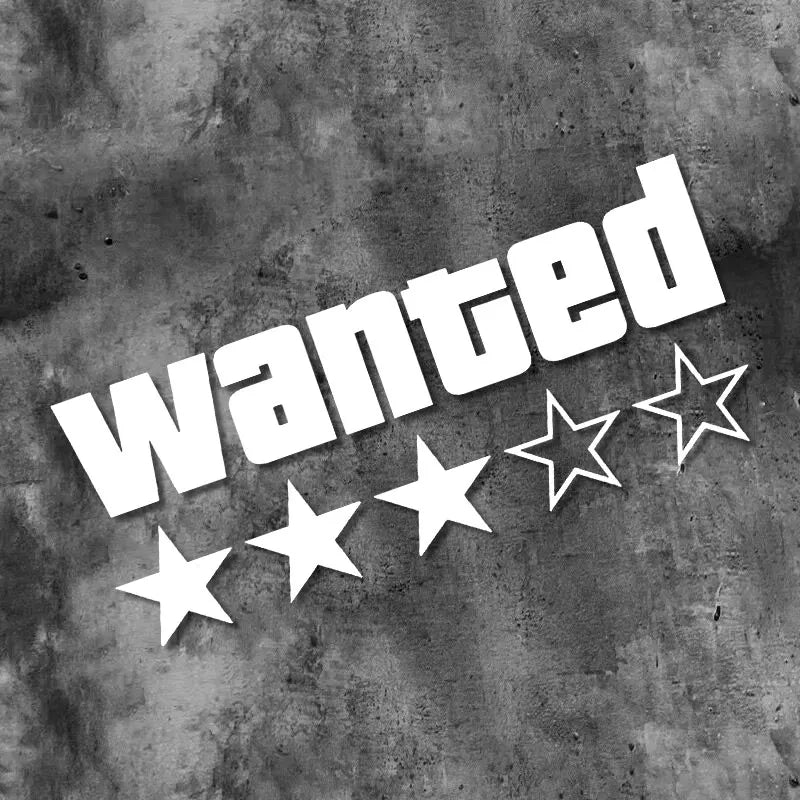 Motorcycle Sticker "WANTED" ★★★★★ Grand Theft Auto (GTA)