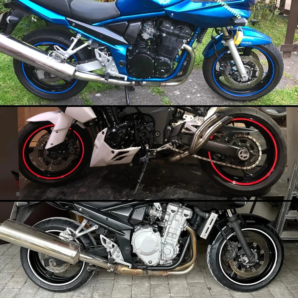 Motorcycle Reflective Rim Stickers – 16pcs Set, Waterproof & Durable