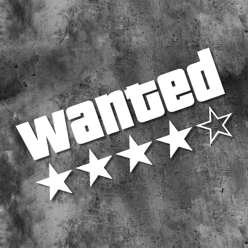 Motorcycle Sticker "WANTED" ★★★★★ Grand Theft Auto (GTA)