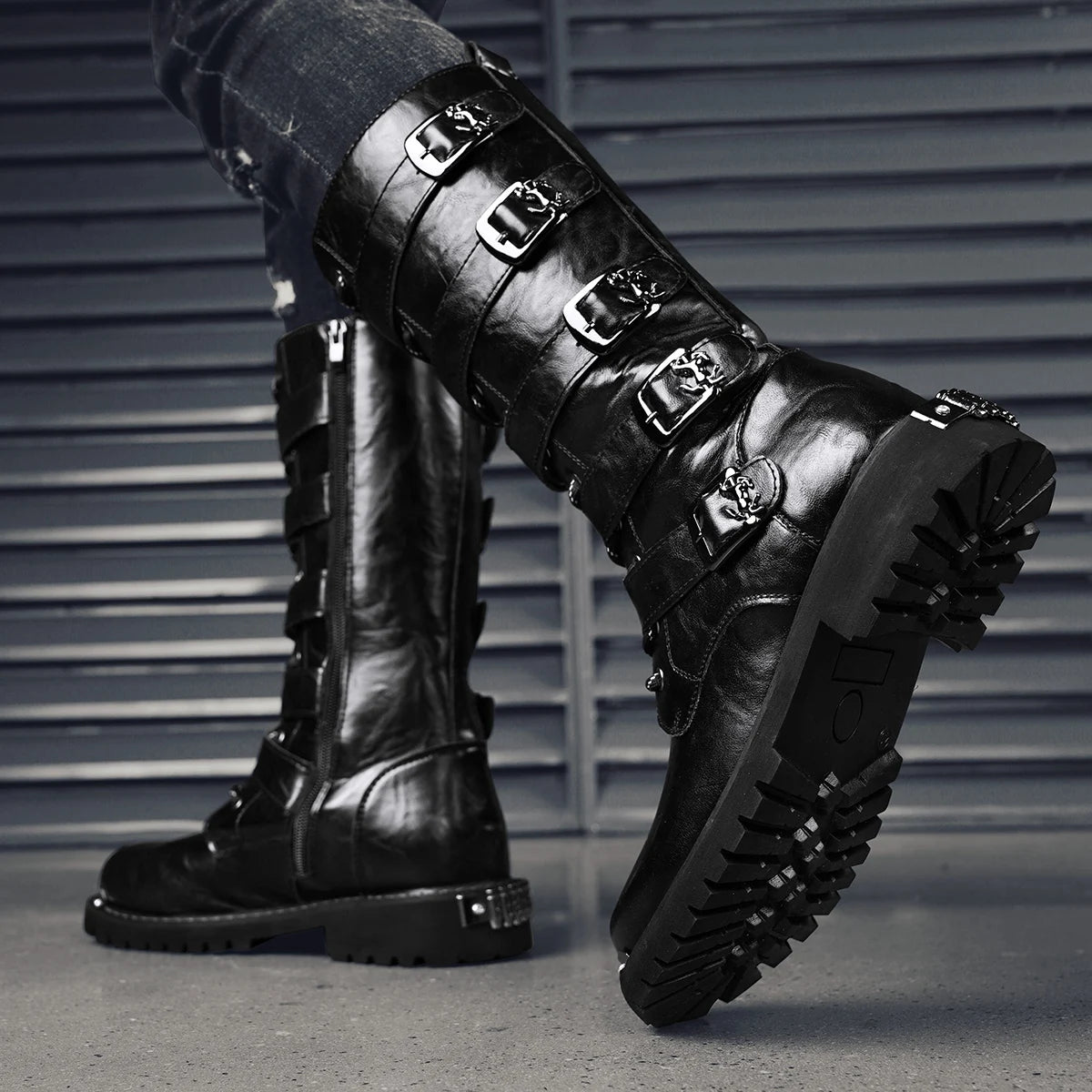 Gothic Motorcycle Power Boots