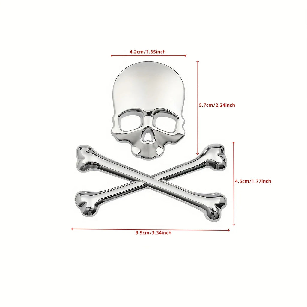 3D Skull and Crossbones Motorcycle Sticker