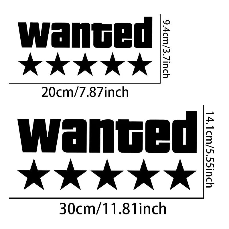Motorcycle Sticker "WANTED" ★★★★★ Grand Theft Auto (GTA)