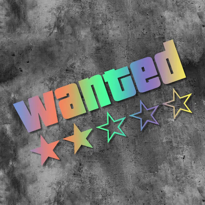Motorcycle Sticker "WANTED" ★★★★★ Grand Theft Auto (GTA)