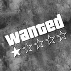 Motorcycle Sticker "WANTED" ★★★★★ Grand Theft Auto (GTA)