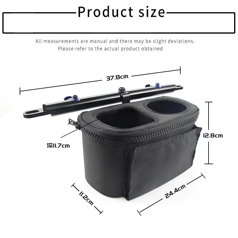 Motorcycle Storage Drink Cup Holder with Crossbar Mount