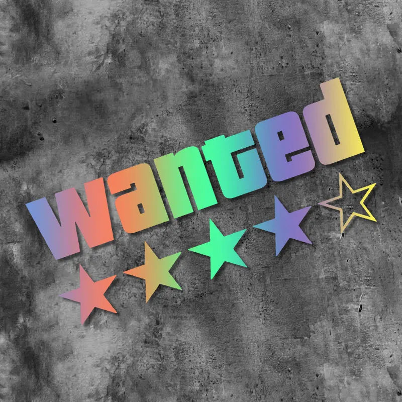 Motorcycle Sticker "WANTED" ★★★★★ Grand Theft Auto (GTA)