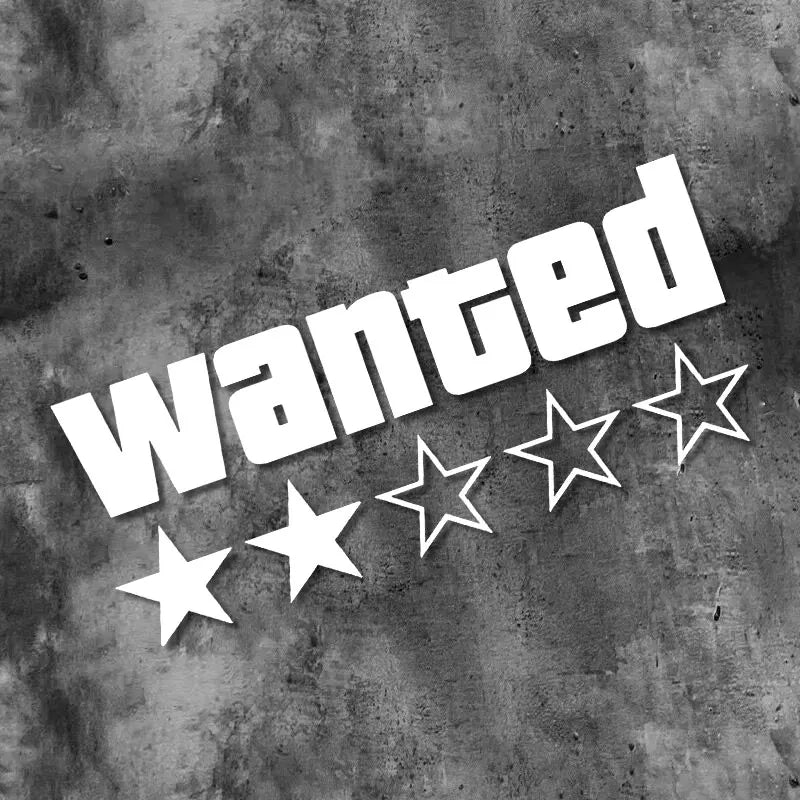 Motorcycle Sticker "WANTED" ★★★★★ Grand Theft Auto (GTA)