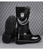 Chain Armor Motorcycle Boots – Gothic Metal Rider Style
