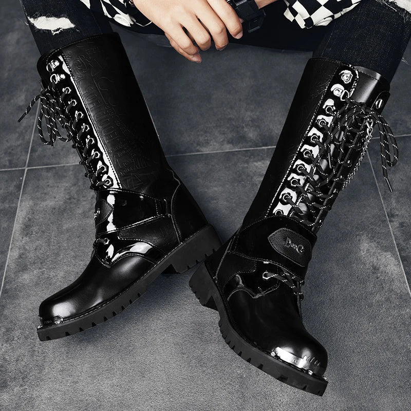 Chain Armor Motorcycle Boots – Gothic Metal Rider Style