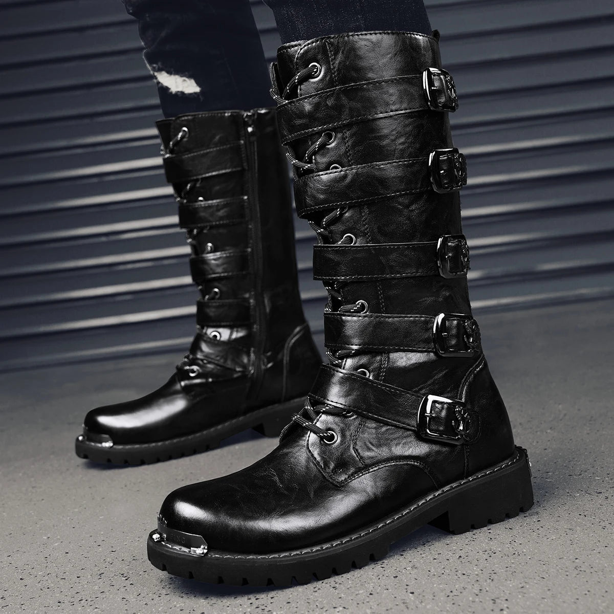 Gothic Motorcycle Power Boots