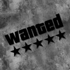 Motorcycle Sticker "WANTED" ★★★★★ Grand Theft Auto (GTA)