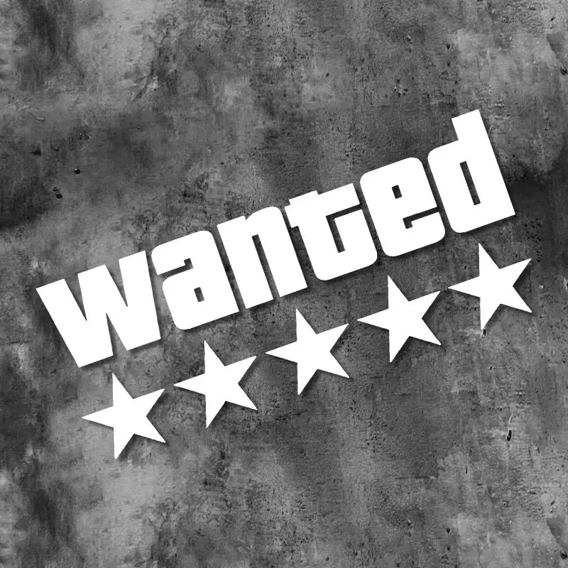 Motorcycle Sticker "WANTED" ★★★★★ Grand Theft Auto (GTA)