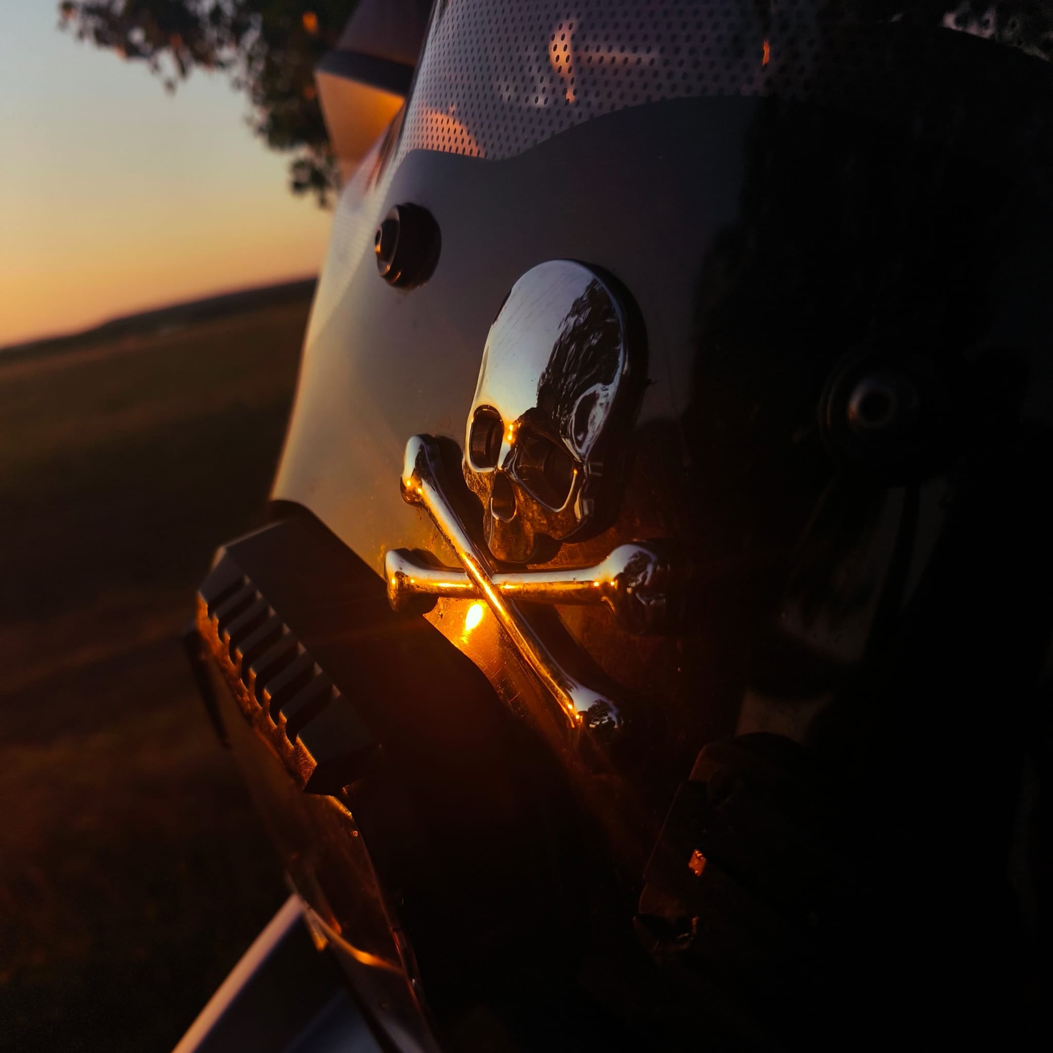 3D Skull and Crossbones Motorcycle Sticker